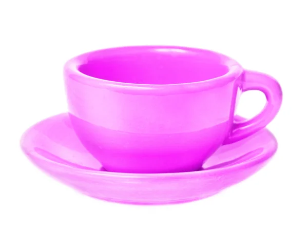 Mug with saucer isolated on white — Stock Photo, Image