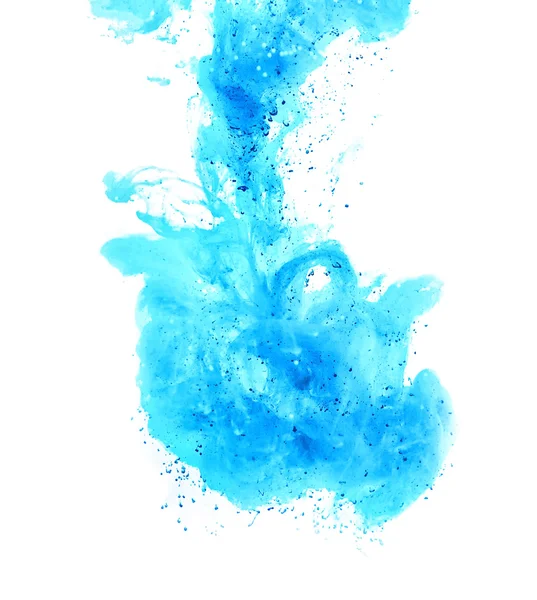 Мягкие синие чернила в воде — стоковое фото