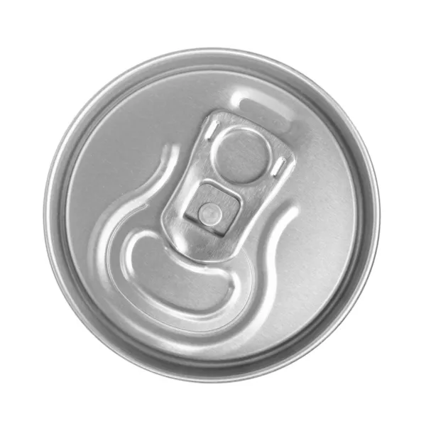 Topo da bebida de prata pode isolado — Fotografia de Stock