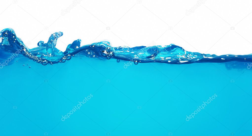 Rippled water wave isolated on white