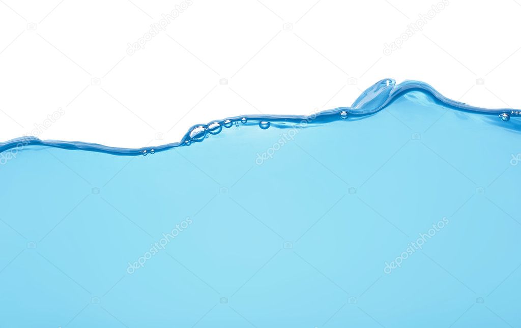 Front view of isolated water wave
