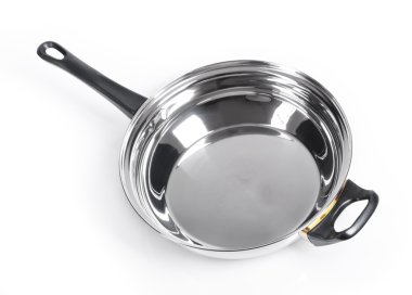 Metallic frying pan isolated clipart