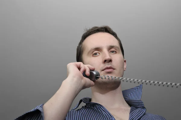 Man talking by phone — Stock Photo, Image