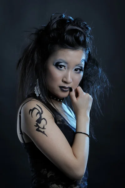 Gothic menina asiática — Fotografia de Stock