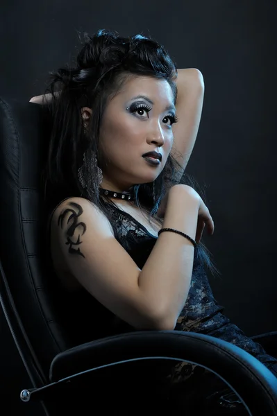 Gotický Asijská dívka — Stock fotografie