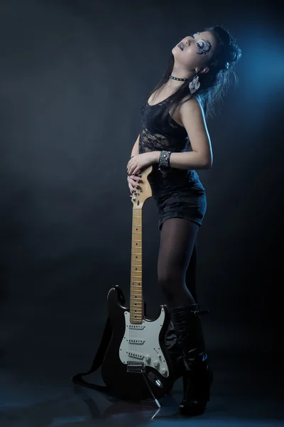 stock image Woman rock with guitar