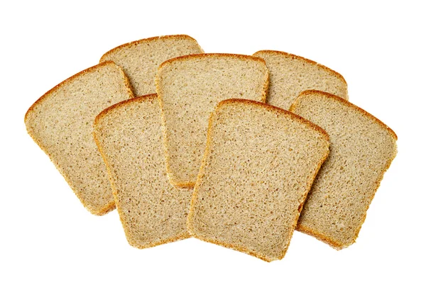 Brotscheiben isoliert — Stockfoto
