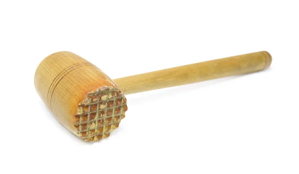 Використовується дерев'яний м'ясний молоток — стокове фото