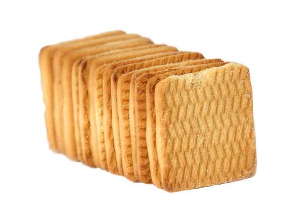 Plusieurs biscuits carrés isolés — Photo