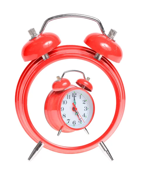 コンセプトの赤い目覚まし時計 — ストック写真