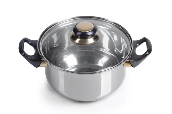 Metallic pan isolated — Stock Photo, Image