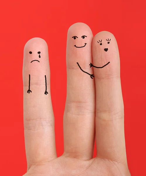 Painted happy fingers — Stock Photo, Image