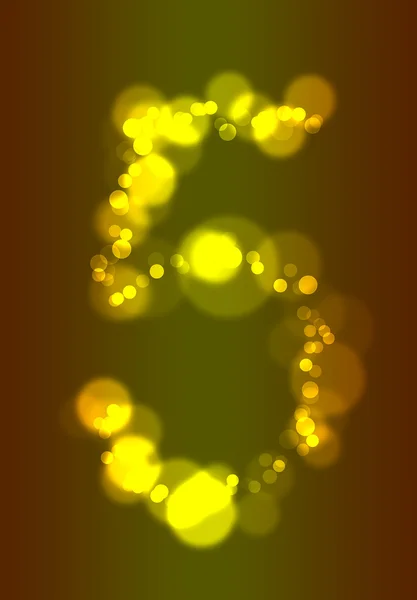 Zahl mit leuchtenden Lichtern — Stockfoto