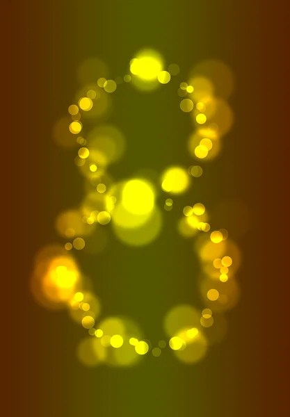 Zahl mit leuchtenden Lichtern — Stockfoto