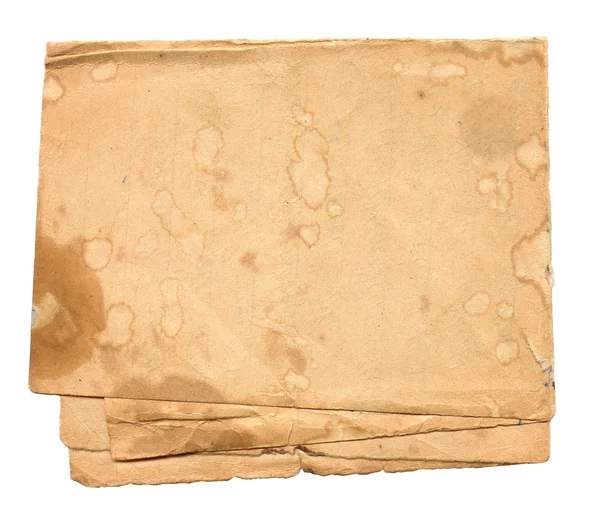 Stary brudny papier na białym tle — Zdjęcie stockowe