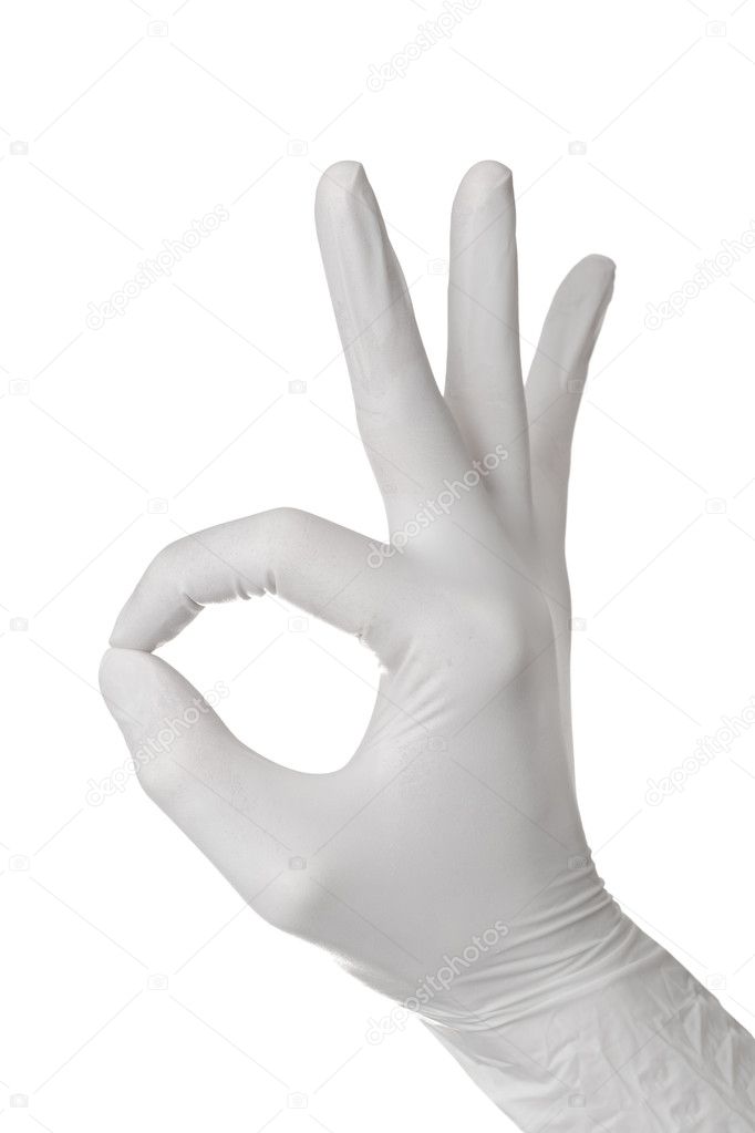 Hand gesture in glove