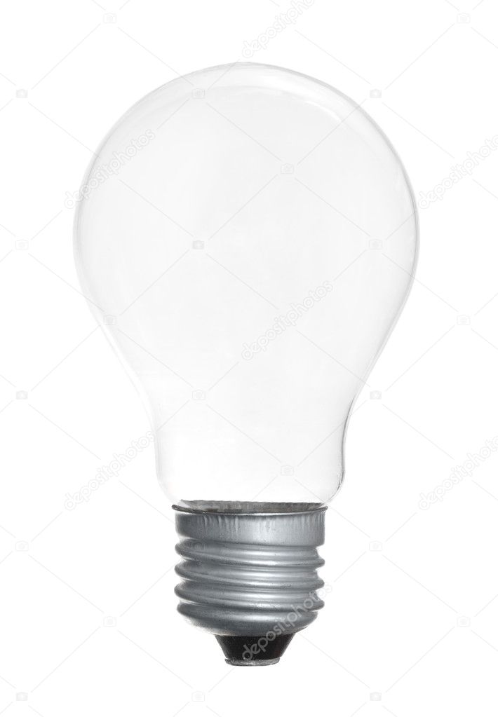 Single light bulb isolated on a white background