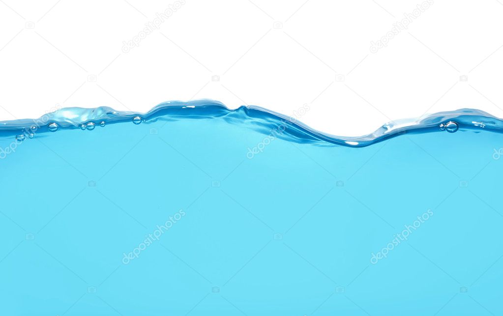 Water wave isolated over white