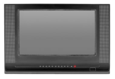 boş ekran üzerinde beyaz izole siyah tv