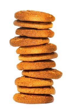 Beyaz arka plan üzerinde izole yulaflı kurabiye Kulesi