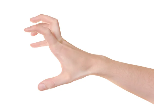 Gest ręki straszny na białym tle — Zdjęcie stockowe