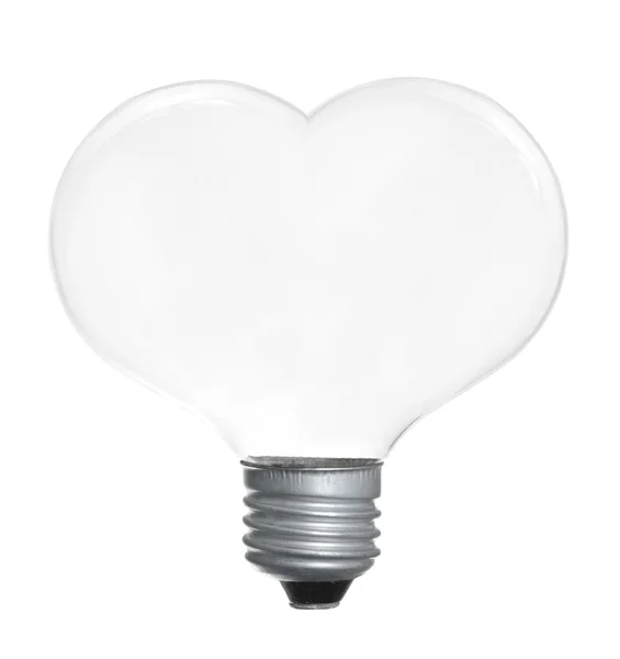 Лампочка в форме сердца — стоковое фото