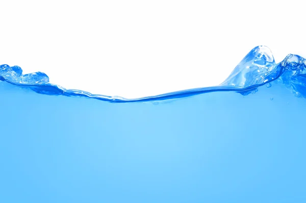 Plusk fali wody na białym tle — Zdjęcie stockowe