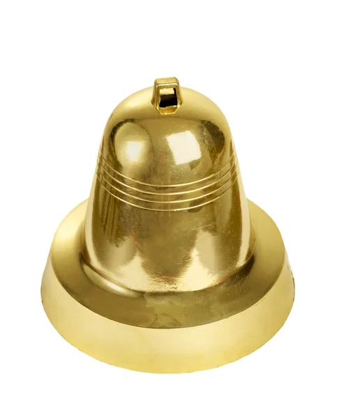 Christmas golden bell isolated — Stock Photo, Image