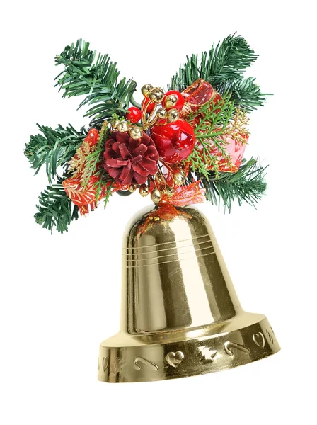 Christmas decoration with single bell isolated — Stock Photo, Image