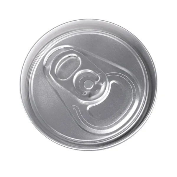 Topo da bebida de prata pode — Fotografia de Stock