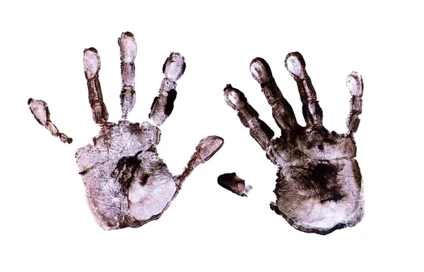 Mãos assustadoras imprimir sobre branco — Fotografia de Stock
