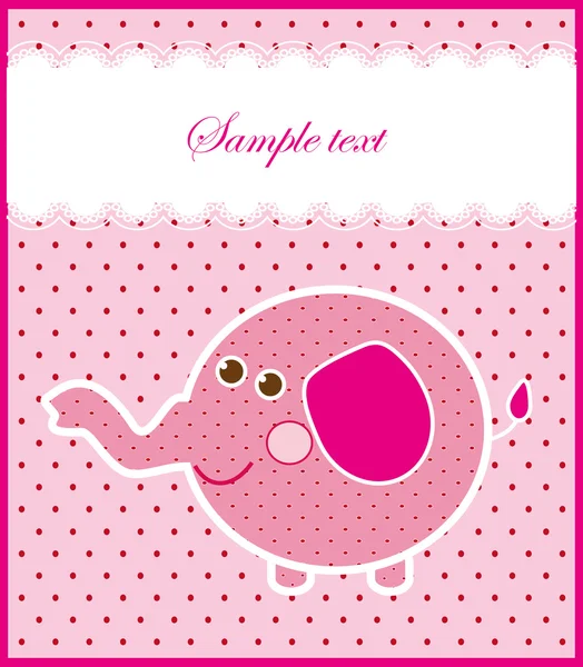 Baby girl announcement card. vector illustration — Stock Vector