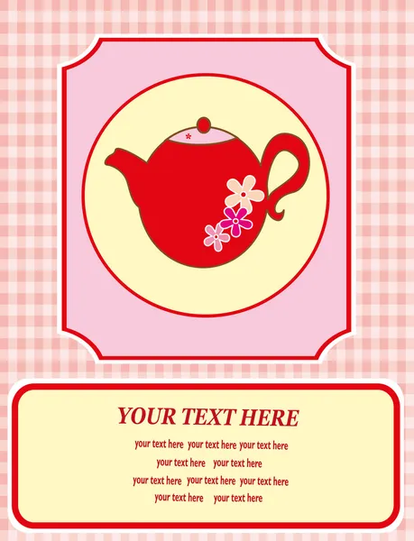 Vintage card with teapot. vector illustration — Wektor stockowy