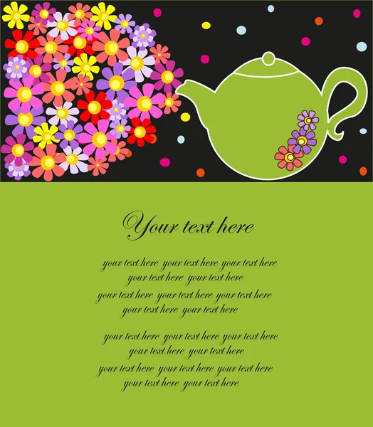Cartão de hora de chá bonito. ilustração vetorial — Vetor de Stock