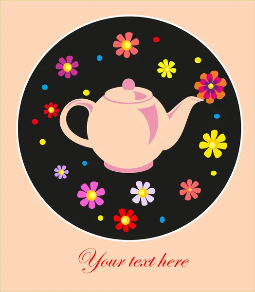 Cute tea time card. vector illustration — Stock Vector