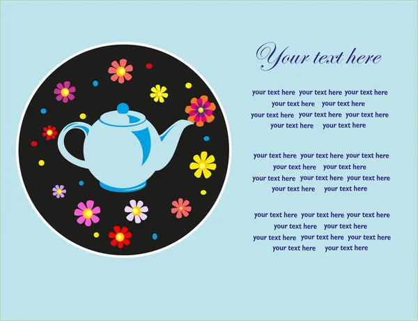 Cute tea time card. vector illustration — Stock Vector