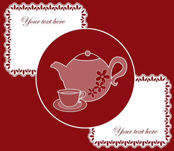 Винтажная карта с чайником. векторная иллюстрация — стоковый вектор