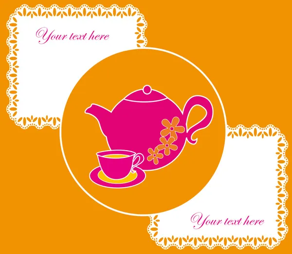 Vintage card with teapot. vector illustration — Wektor stockowy