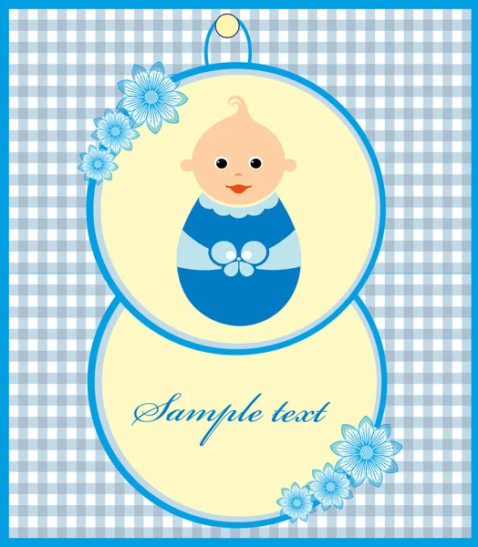 Tarjeta de anuncio del niño bebé. ilustración vectorial Vector De Stock