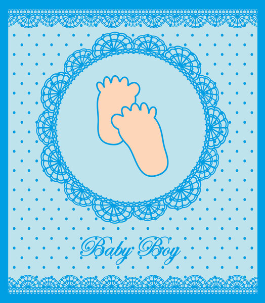 baby boy announcement card. vector illustration
