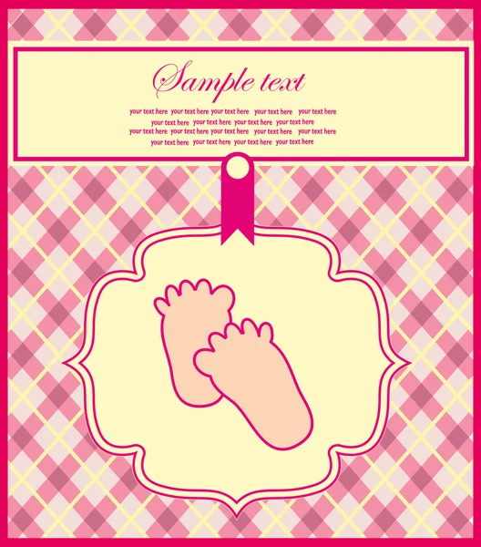 stock vector baby girl announcement card. vector illustration