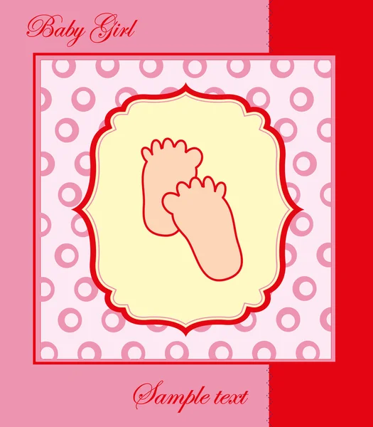 Baby girl announcement card. vector illustration — Stock Vector