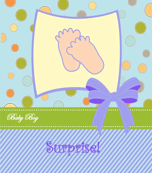 Carte de bébé garçon annonce. illustration vectorielle — Image vectorielle