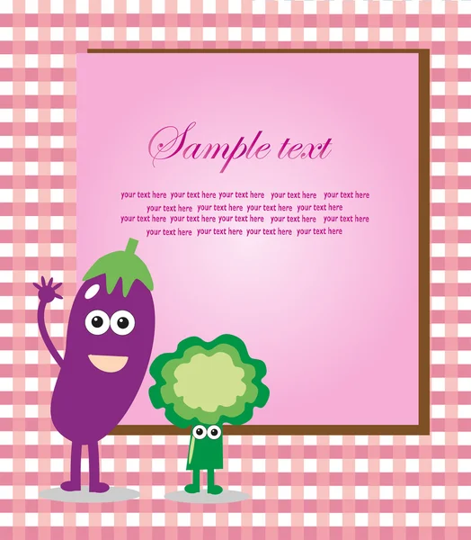 Διασκέδαση σχέδιο πλαισίων με φρούτα και λαχανικά. εικονογράφηση φορέας — Διανυσματικό Αρχείο