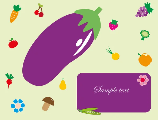Mooie frame met groenten en fruit. vectorillustratie — Stockvector