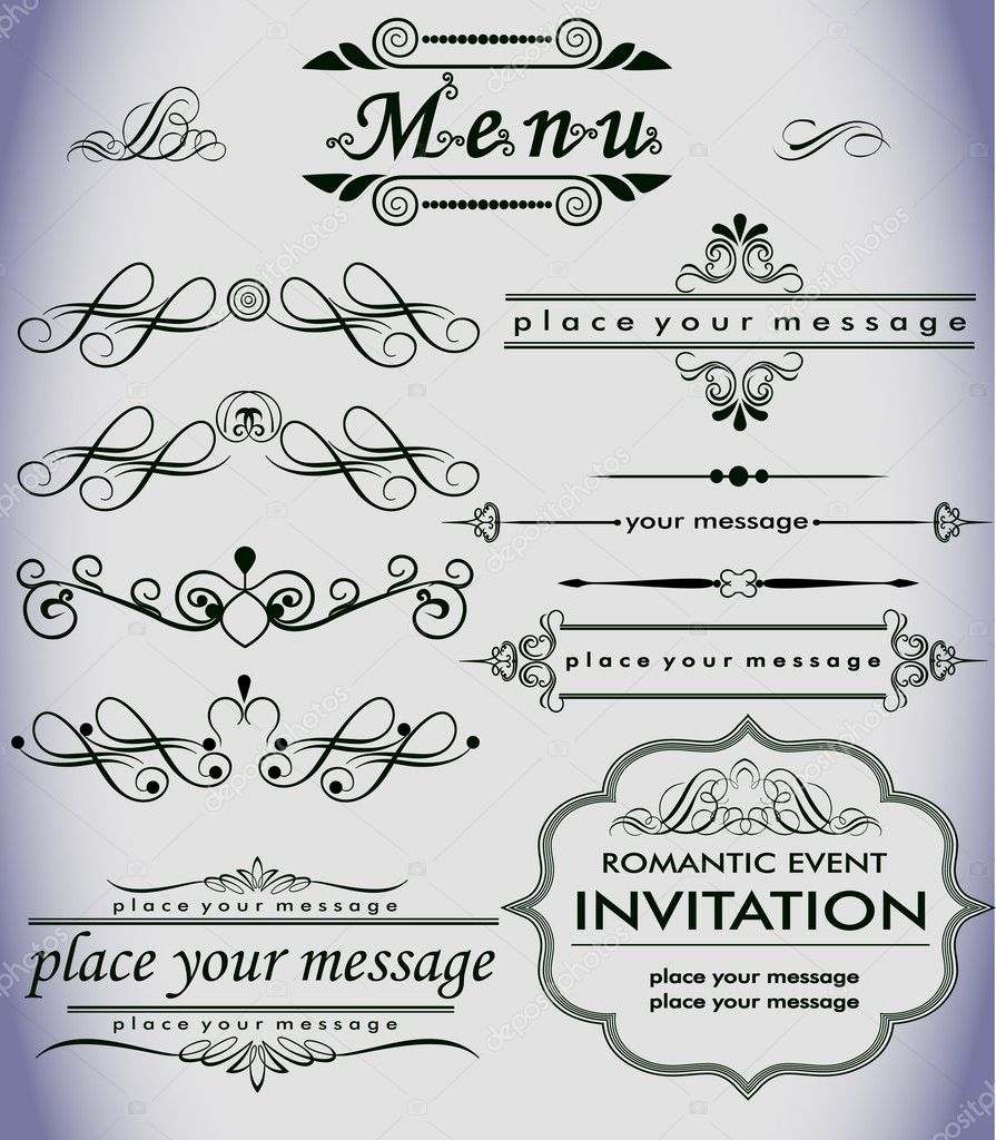 Vector set: calligraphic design elements and page decoration - lots of useful elements to embellish your layout