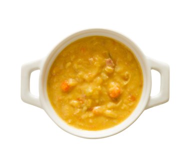 Ham and pea soup isolated clipart