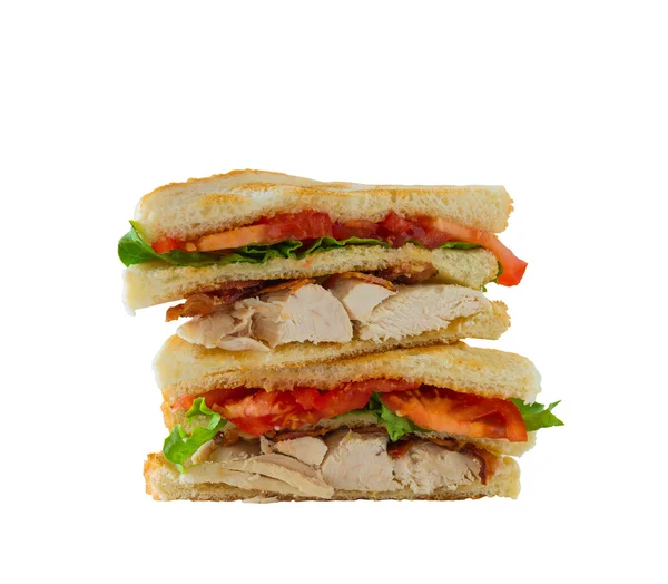 Na białym tle club sandwich — Zdjęcie stockowe