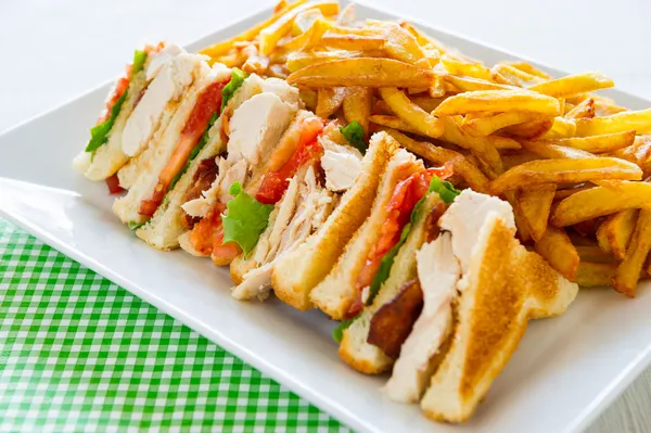 Club sandwich måltid Stockfoto