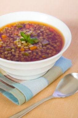 Vertical barley beef soup clipart